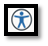 Human symbol with arms extended to indicate universal design of learning